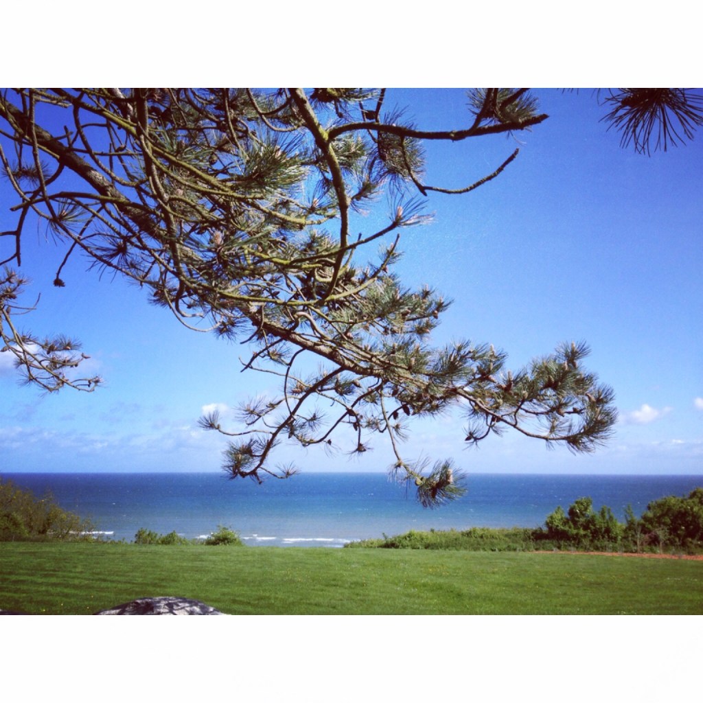 the view of Omaha Beach from American Cemetery